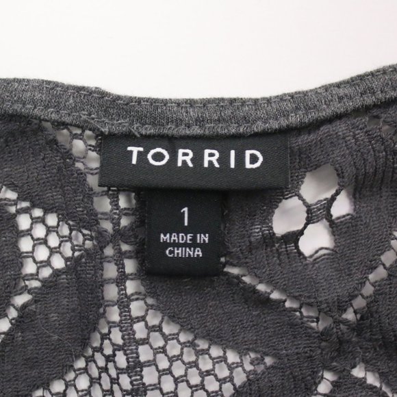 Torrid Womens 1X Embroidered Crochet Back Tank Top - Picture 4 of 4